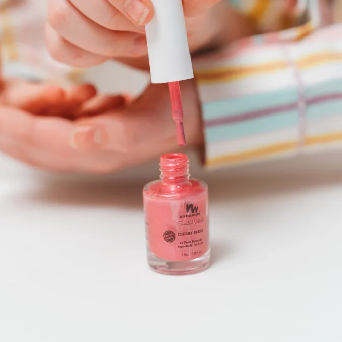 No Nasties | Kids Scented Nail Polish, Cherry Berry - Image 3