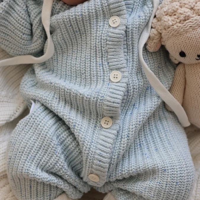 Ziggy Lou | Classic Knit Romper, Aero Fleck - Image 3