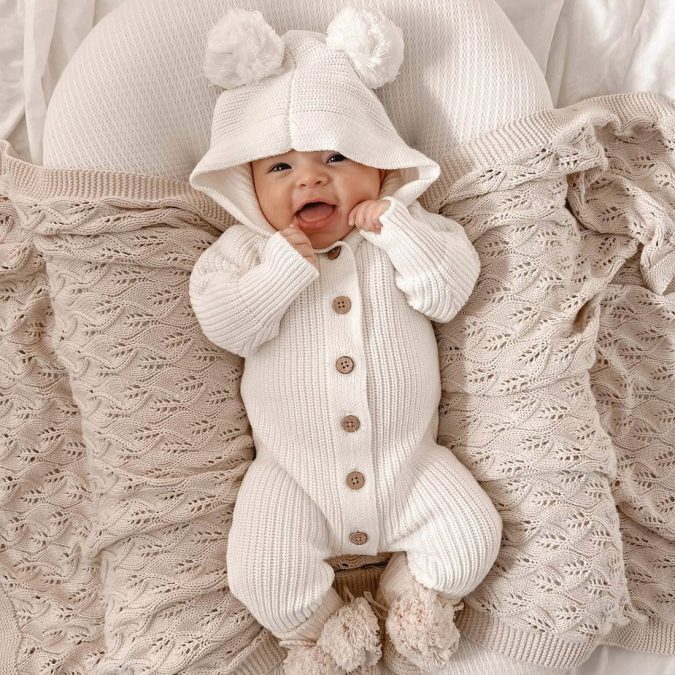 Little B's Nursery | Knitted Baby Blanket, Honey Milk - Image 4