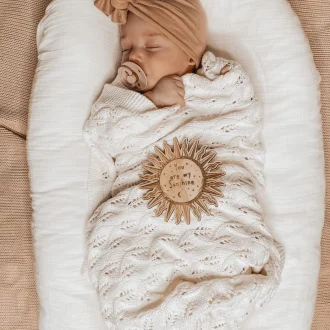 Little B's Nursery | Knitted Baby Blanket, Milk