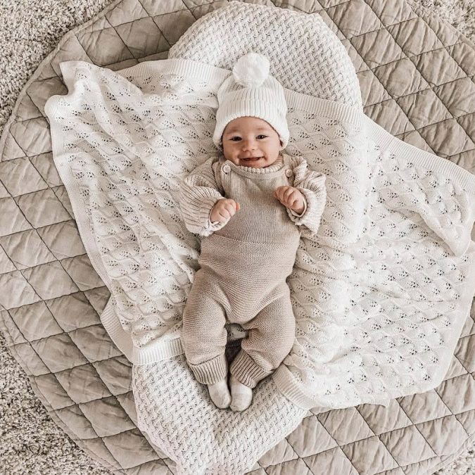 Little B's Nursery | Knitted Baby Blanket, Milk - Image 3