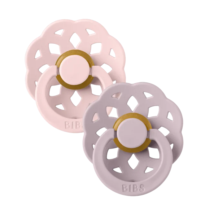 BIBS | Boheme Pacifier (Duo Pack) - Blossom/Dusky Lilac, Size 2