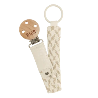 BIBS | Pacifier Clip, Vanilla & Ivory