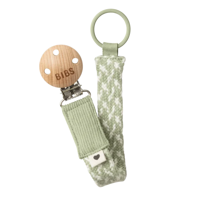 BIBS | Pacifier Clip, Sage & Ivory