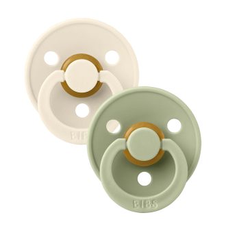 Bibs pacifiers ivory and sage