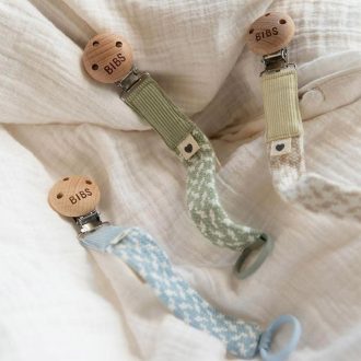 BIBS | Pacifier Clip, Vanilla & Ivory