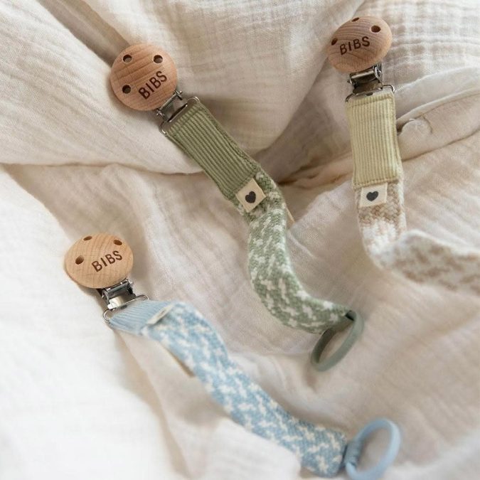 BIBS | Pacifier Clip, Sage & Ivory - Image 3