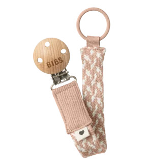 BIBS | Pacifier Clip, Blush & Ivory