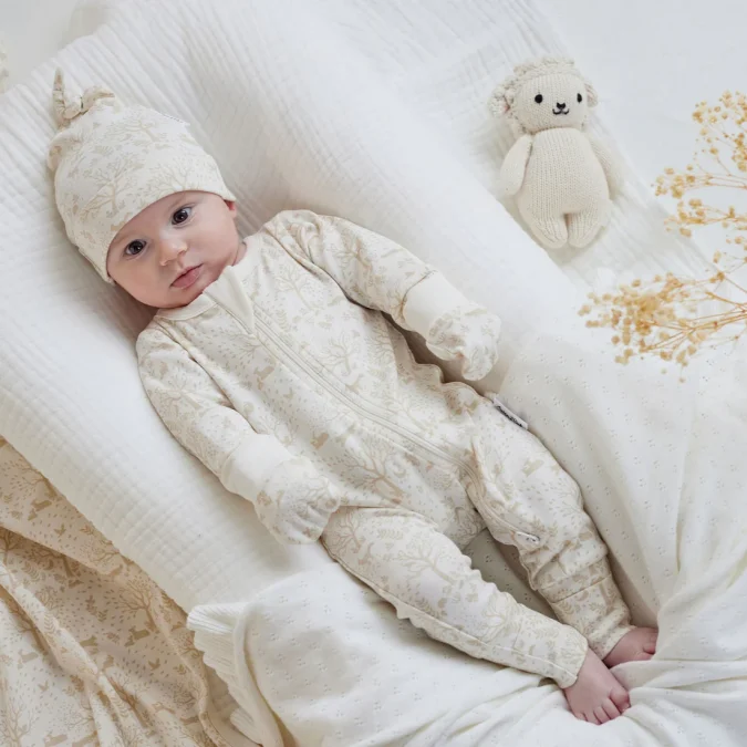 Aster & Oak | Baby Onesie, Woodland Ditsy - Image 2