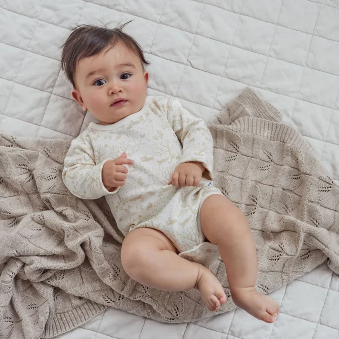Aster & Oak | Long Sleeve Bodysuit, Woodland Ditsy - Image 3