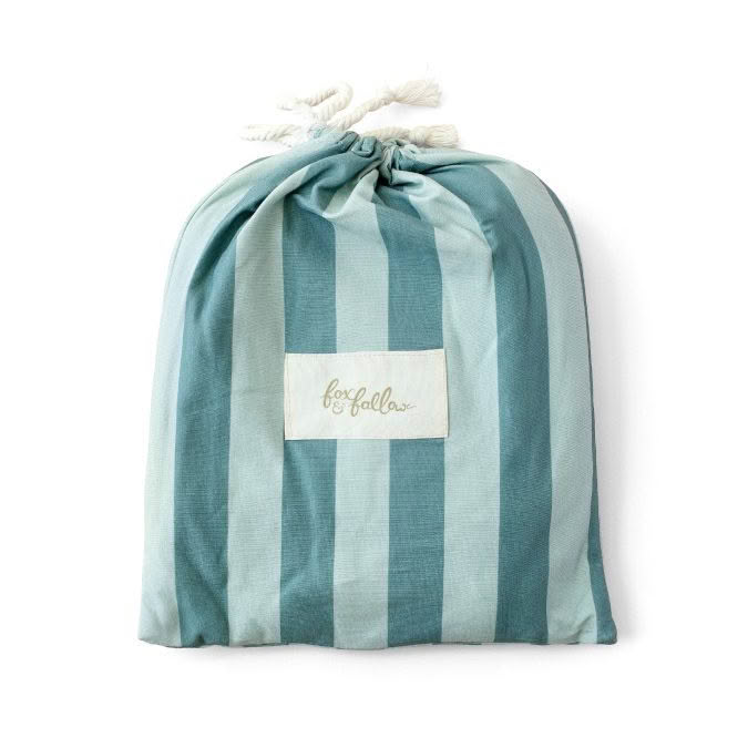 Fox & Fallow | Organic Cot Sheet, Sage Stripe