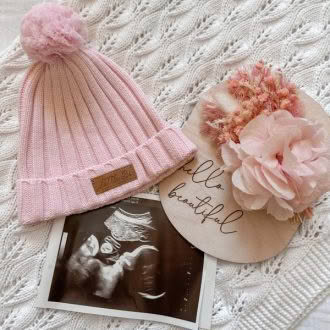 Little B's Nursery | Ribbed Baby Beanie, Candy Pink