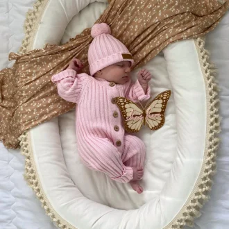 Little B's Nursery | Ribbed Baby Beanie, Candy Pink