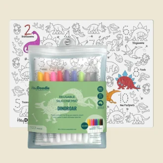 HeyDoodle | Reusable Colouring Mat, DinoRoar (Large)