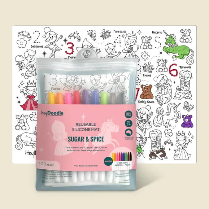 HeyDoodle | Reusable Colouring Mat, Sugar & Spice (Large)