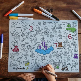 HeyDoodle | Reusable Colouring Mat, Sugar & Spice (Large)