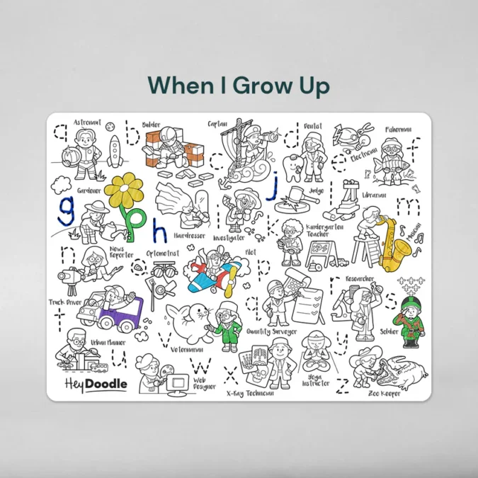HeyDoodle | Reusable Colouring Mat, When I Grow Up (Large) - Image 4