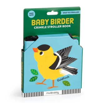 Mudpuppy | Crinkle Stroller Book, Baby Birder