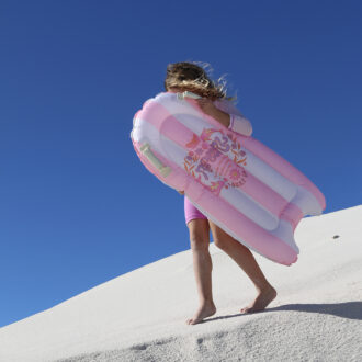SUNNYLiFE | Kids Surf Mat, Dolphin Surf Co Pink Stripe
