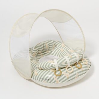 SUNNYLiFE | Interactive Baby Float, Duck Sage Stripe