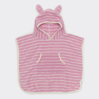 SUNNYLiFE | Kids Character Hooded Towel, Cotton Candy Pink Stripe