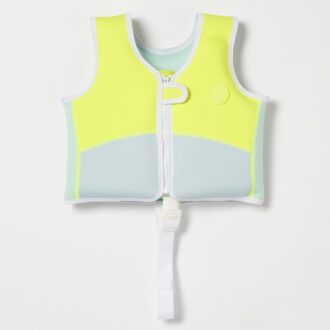 SUNNYLiFE | Salty the Shark Swim Vest, Aqua Neon Yellow