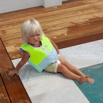 SUNNYLiFE | Salty the Shark Swim Vest, Aqua Neon Yellow
