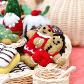 Tara Treasures | Felt Play Food, Gingerbread Couple Cookies